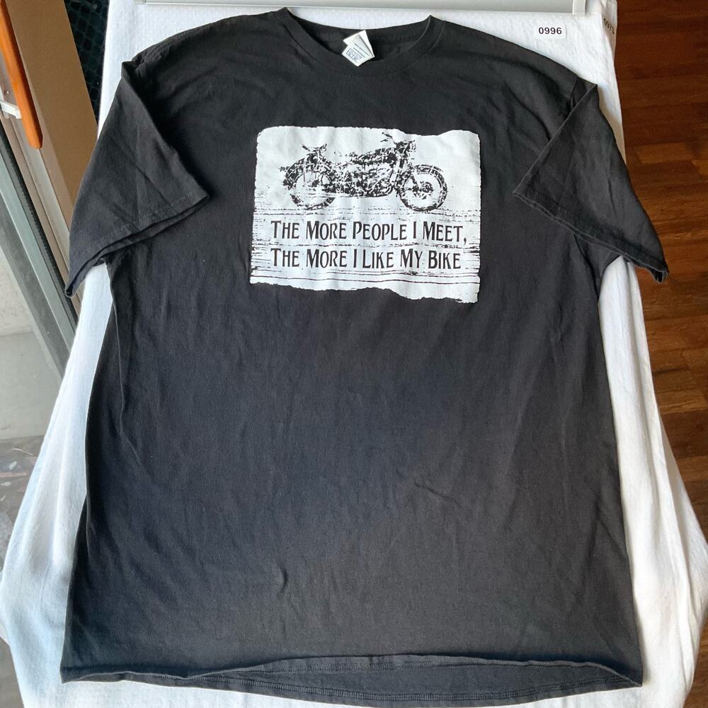 Delta Pro Weight Mens Short Sleeve T-shirt size XL,Black,The More I Like My Bike